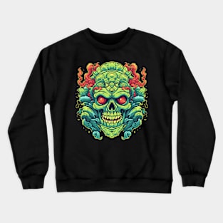 Green Weed Vegetable Skull Crewneck Sweatshirt